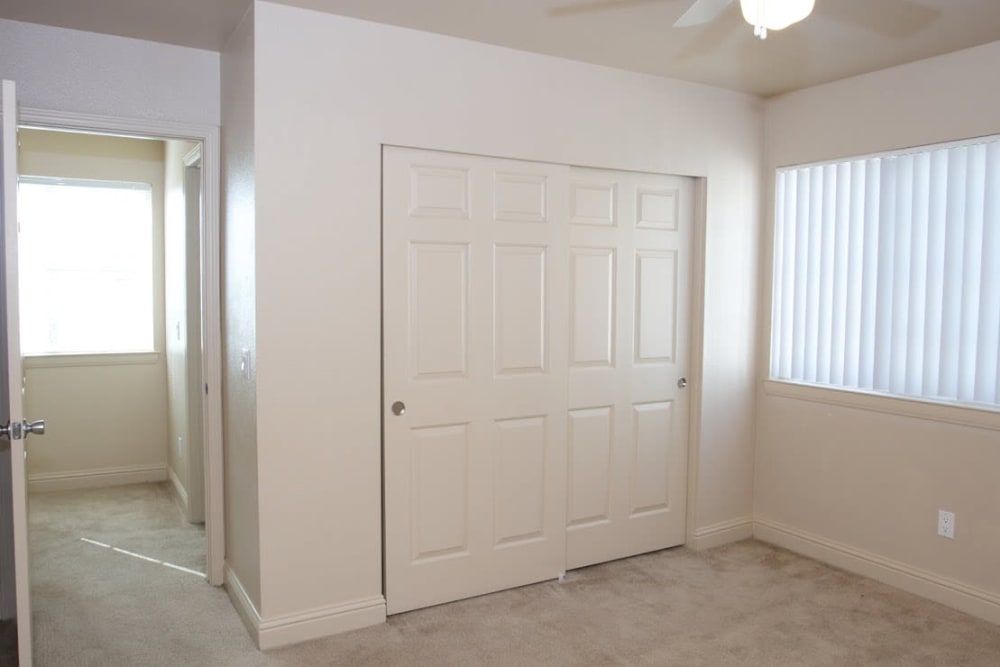 A bedroom with closet space in a home at San Onofre II in San Clemente, California