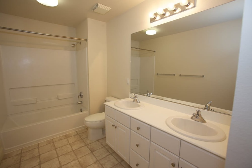 a bright bathroom at South Mesa I in Oceanside, California
