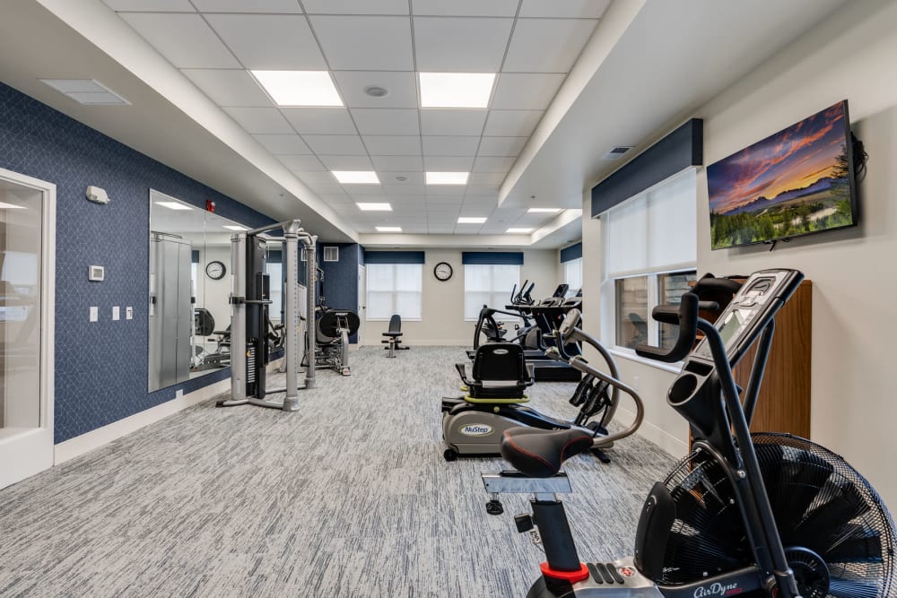 Ample equipment for everyone in the fitness center at Amira Choice Arvada in Arvada, Colorado