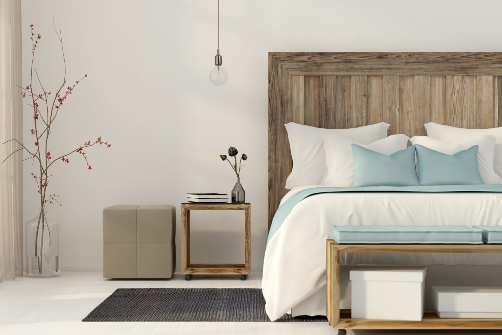 a welcoming bedroom at Joshua Heights in Twentynine Palms, California