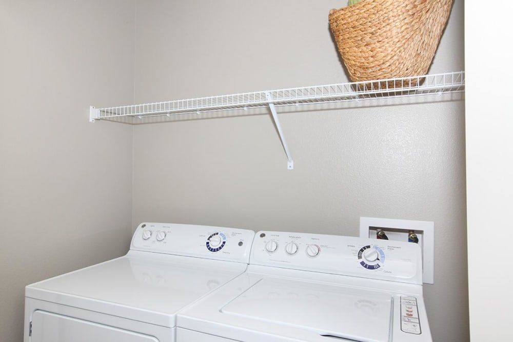 In-house washer and dryer in each apartment at Outlook Ridge in Pueblo, Colorado