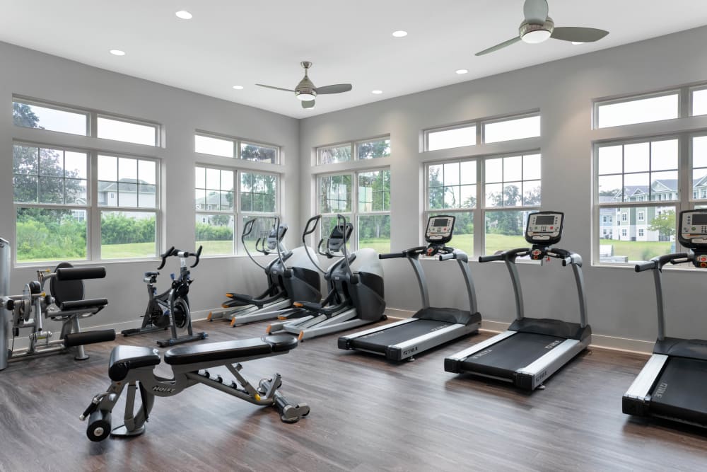 Fitness Center with thread mill and gym equipment at The Slate in Savannah, Georgia