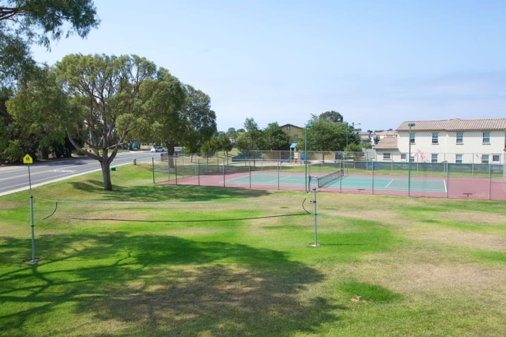 A tennis court at South Mesa II in Oceanside, California