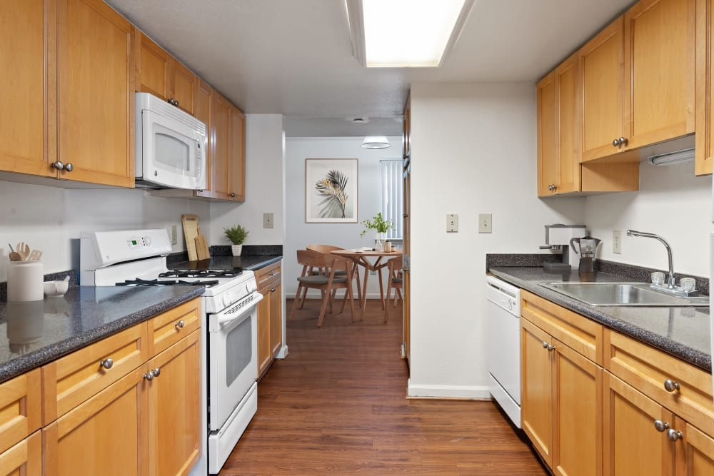 a fully equipped kitchen at Queens Way in Norfolk, Virginia