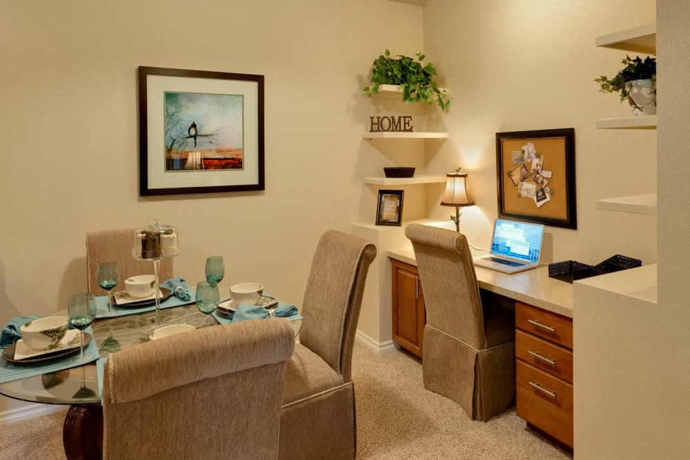 Dining and office nook area at The Preserve at Greenway Park in Casper, Wyoming