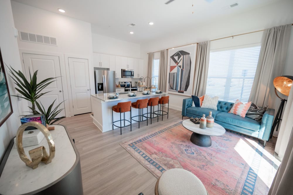 Spacious apartment with wood flooring at The Enzo at Ariston in Buford, Georgia