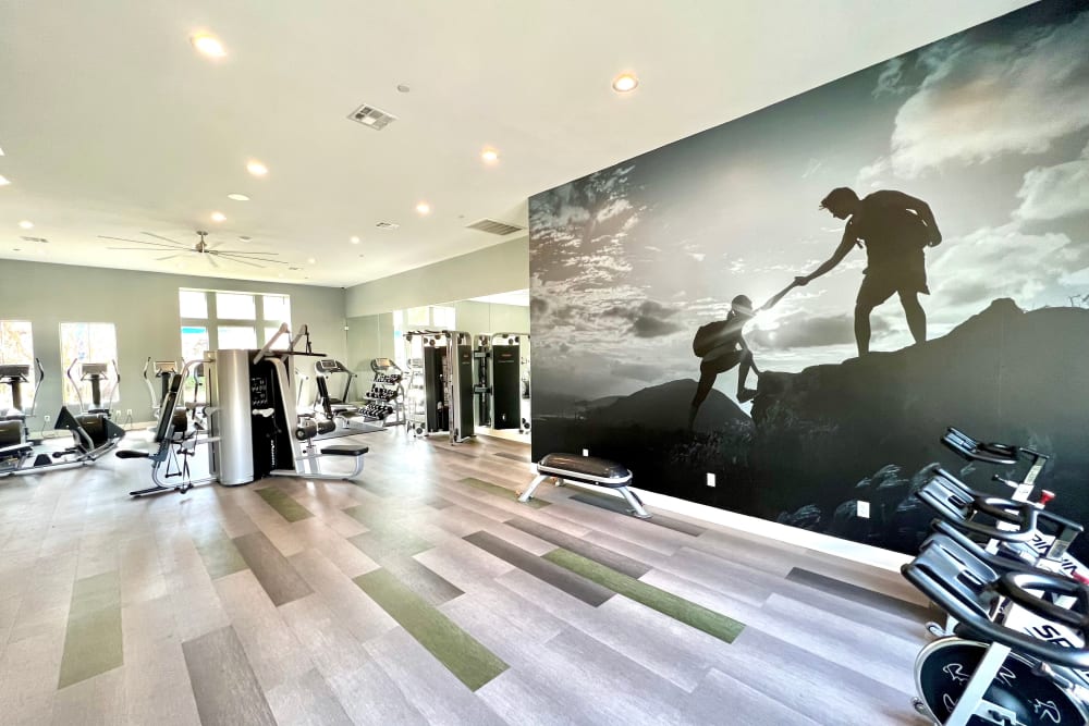 fitnesss on demand room at Palisades Sierra Del Oro in Corona, California