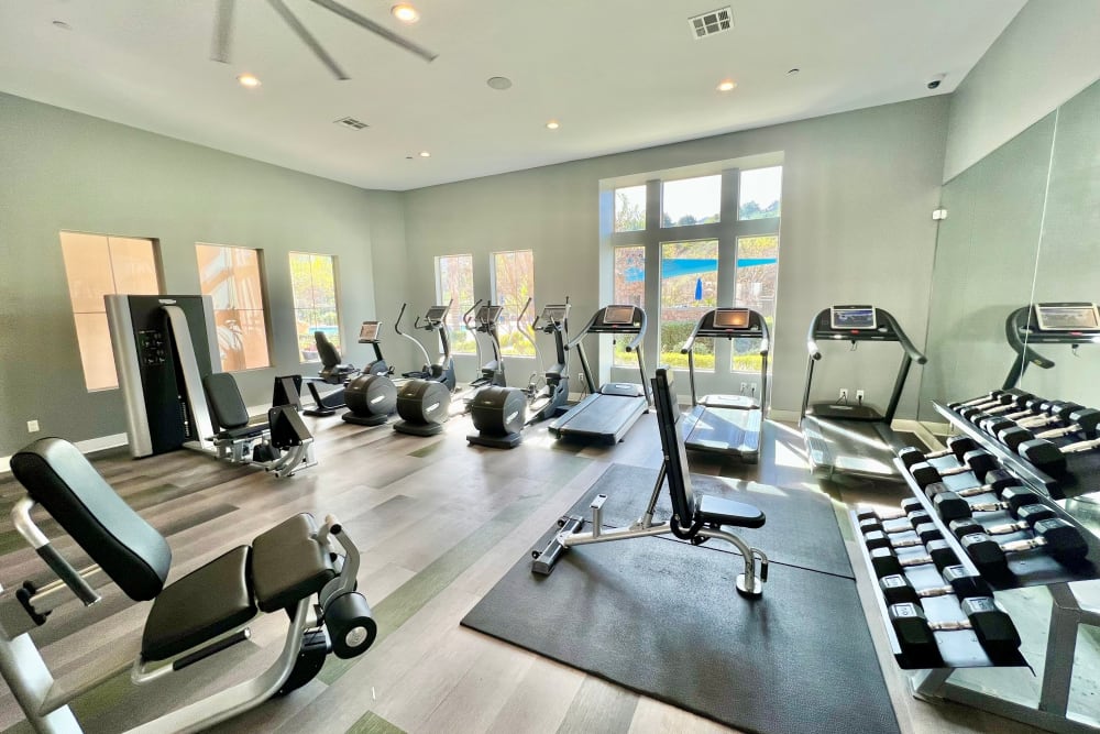 The fitness center at Palisades Sierra Del Oro in Corona, California