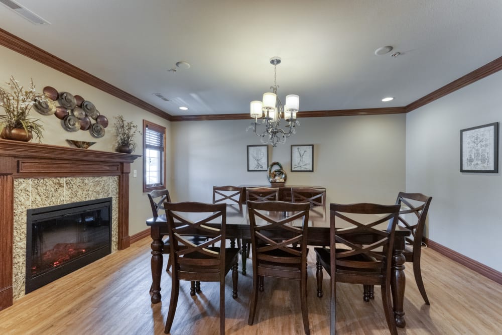 Private family dining room at Addington Place of Sparta in Sparta, Illinois