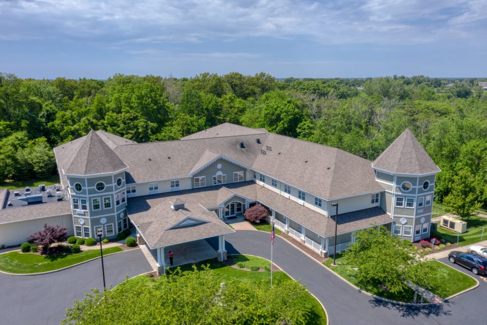 Aerial view of Addington Place of Shiloh and the surrounding Shiloh, Illinois area