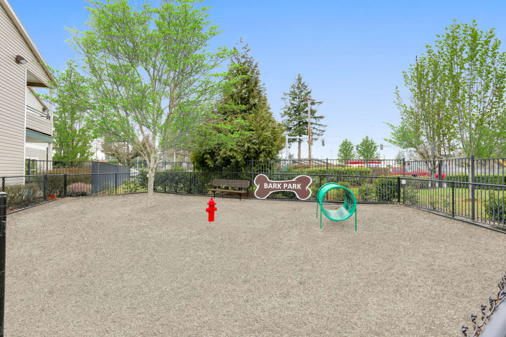 Have fun with your furry friend in the dog park at The Landings at Morrison Apartments in Gresham, Oregon