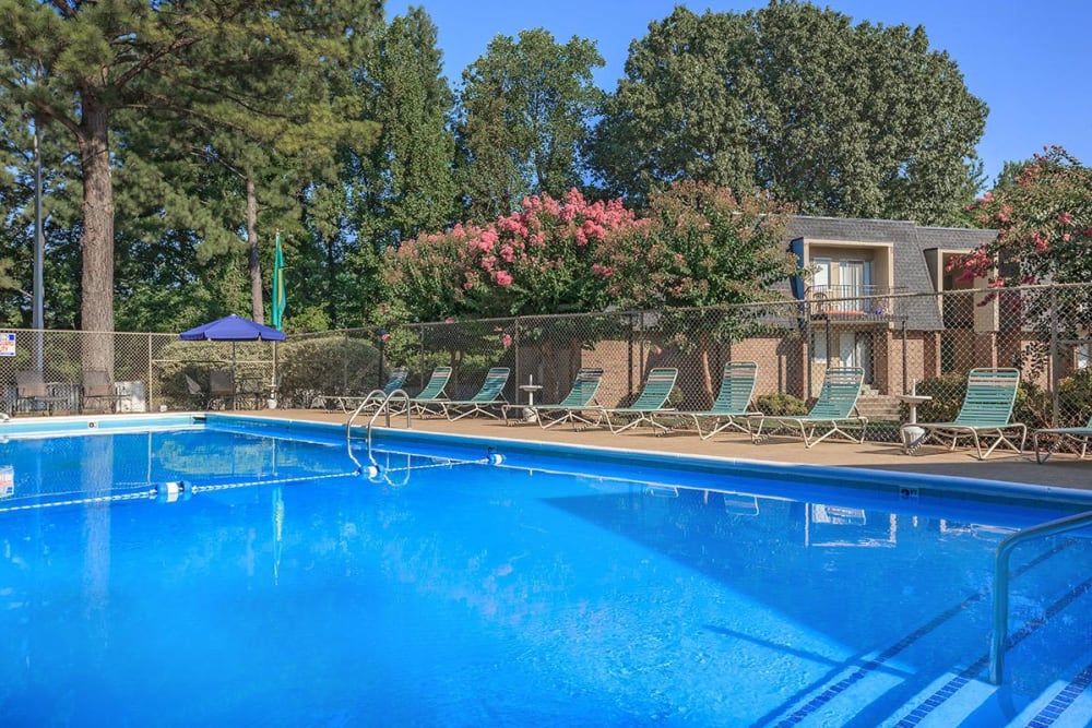 Gorgeous swimming pool at Patrician Terrace Apartment Homes in Jackson, Tennessee
