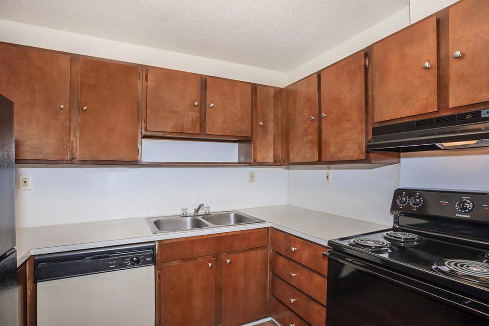 View of kitchen at Patrician Terrace Apartment Homes in Jackson, Tennessee