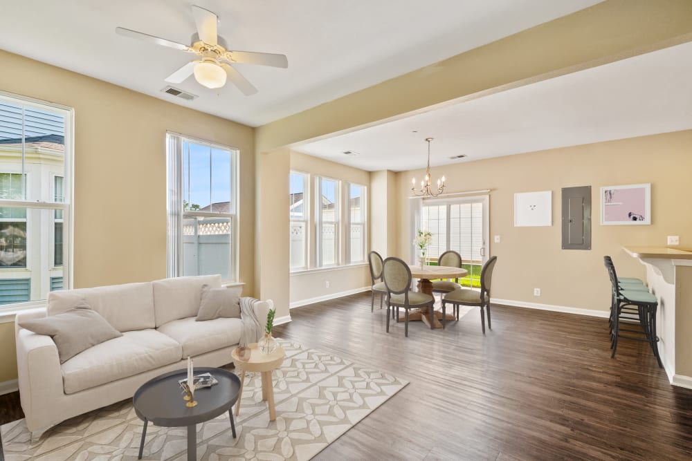 a bright living space at Riverview Village in Indian Head, Maryland