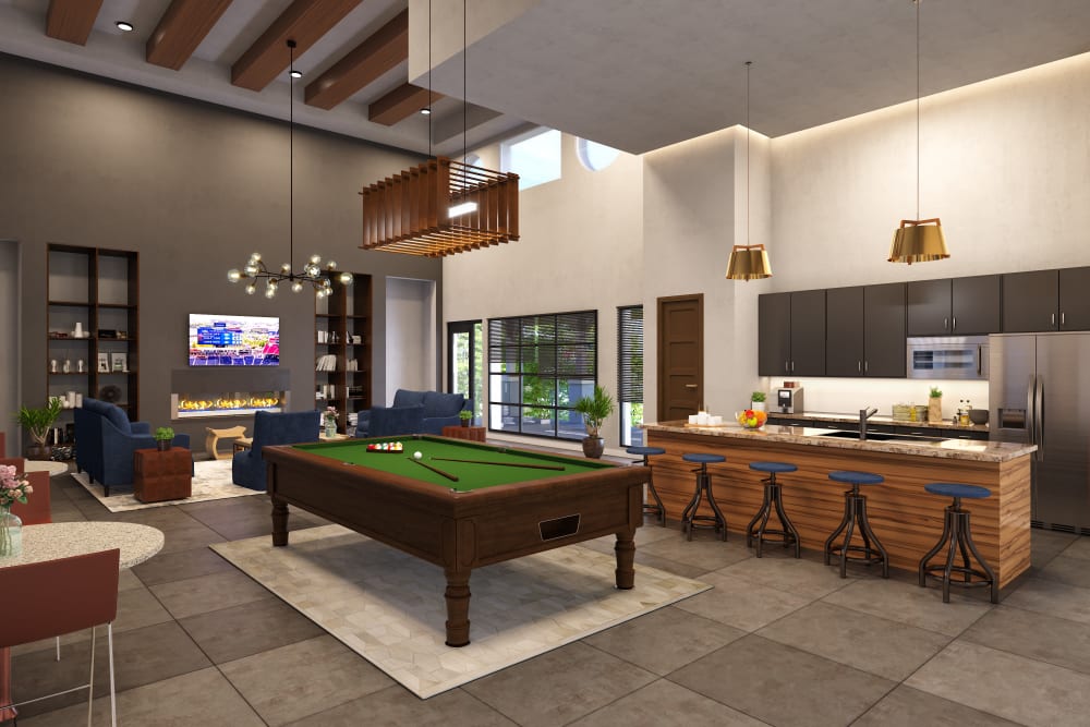 Pool table and other amenities at Marquis Dominion in San Antonio, Texas