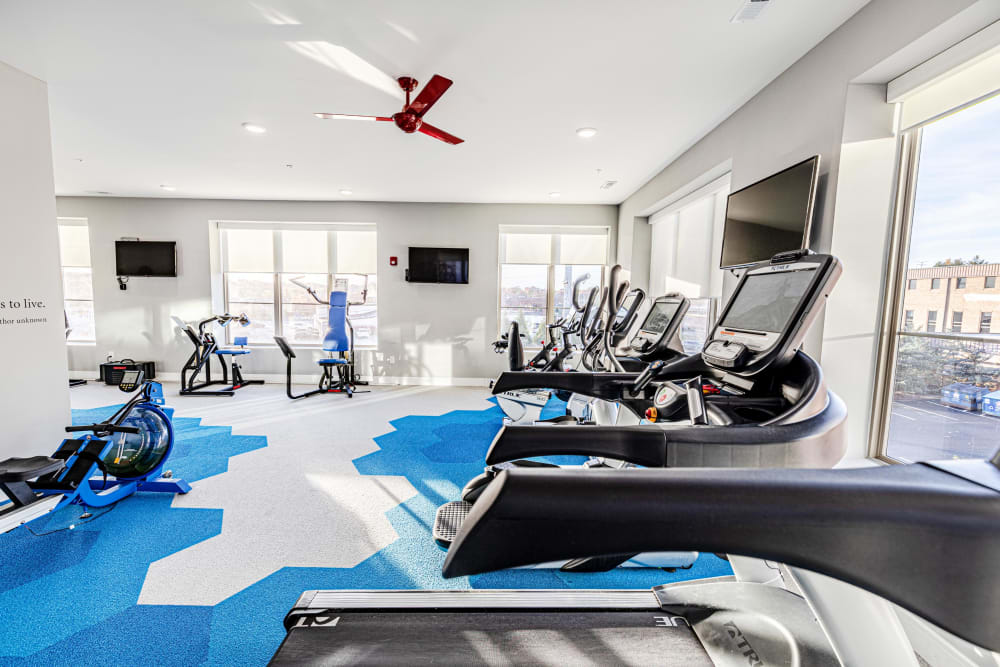 Enjoy apartments with a resident gym at The Barton in Clayton, MO