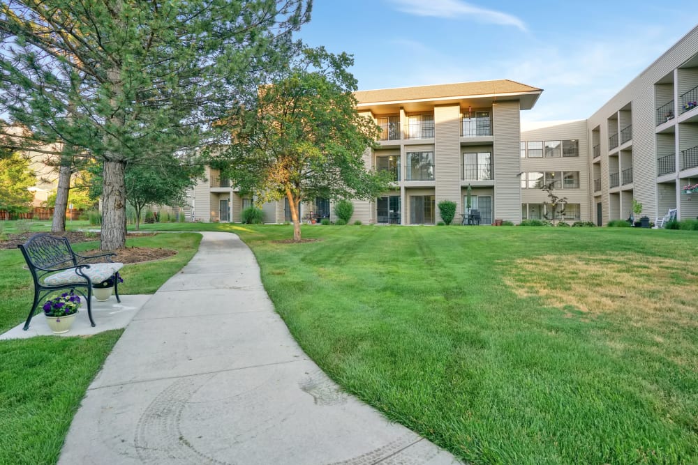 Exterior with walking path and bench of Cottonwood Creek in Salt Lake City, Utah