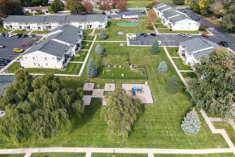 Aerial view at Greentree Village Townhomes in Lebanon, Pennsylvania