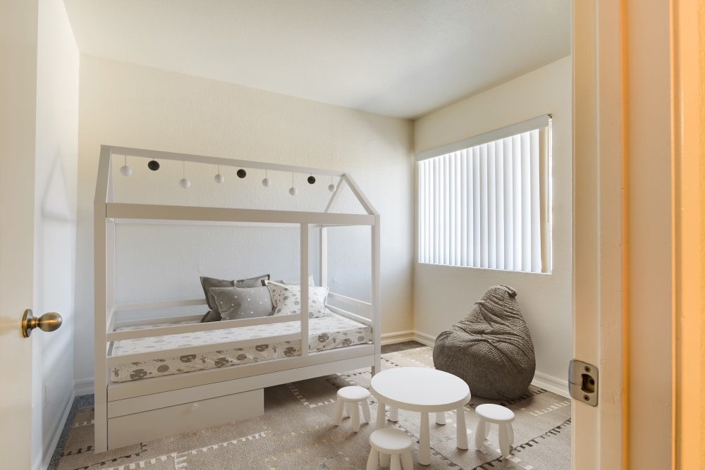 a styled bedroom at Ramona Vista in Ramona, California