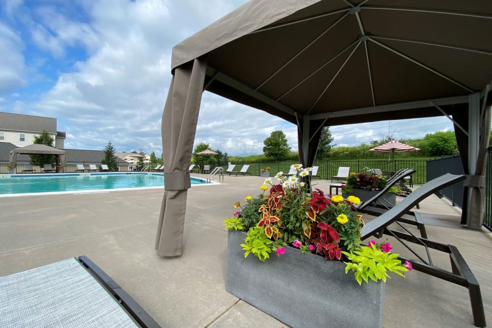 Cabana near the pool at Rivers Pointe Apartments in Liverpool, New York