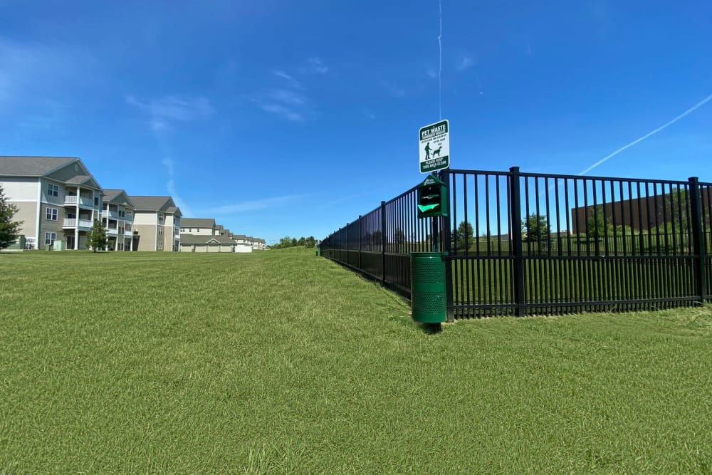 Onsite dog park at Rivers Pointe Apartments in Liverpool, New York