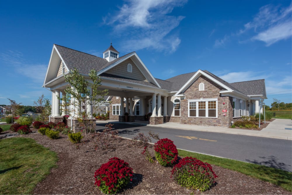 Leasing office exterior at Rivers Pointe Apartments in Liverpool, New York