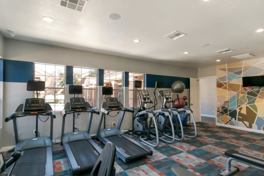 Large fitness center at Ascent at Silverado in Las Vegas, Nevada