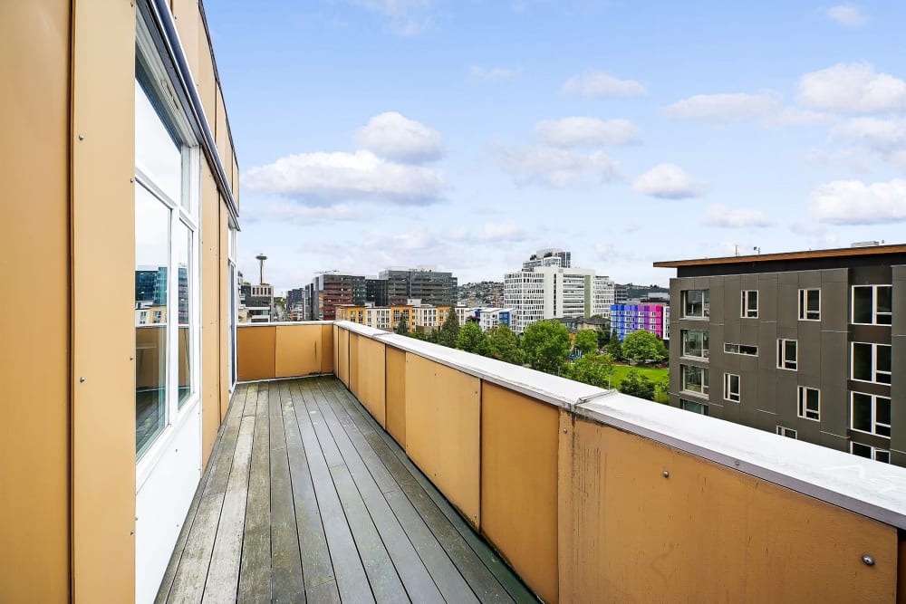 Amazing views from a private balcony at Alley South Lake Union in Seattle, Washington