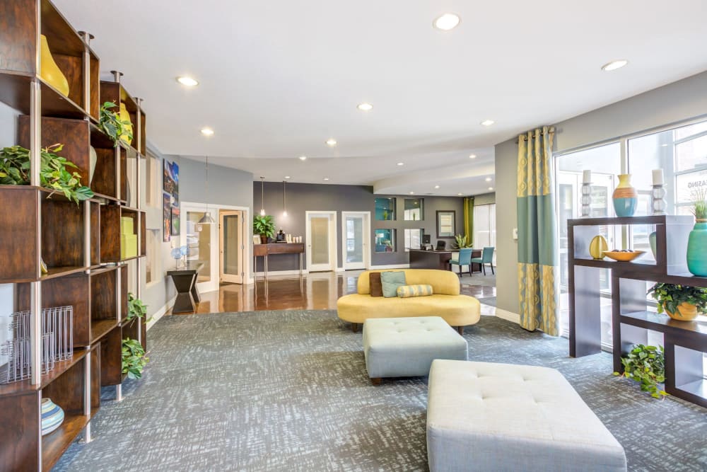 Lounge area with comfortable seating at Diamond at Prospect Apartments in Denver, Colorado