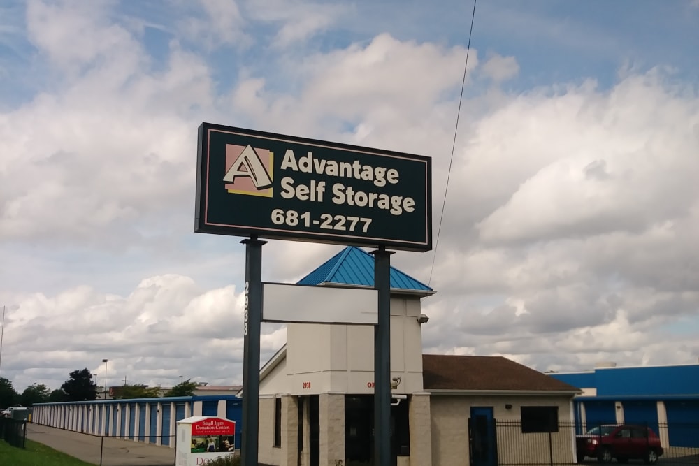 Branding and signage at Advantage Self Storage in Depew, New York