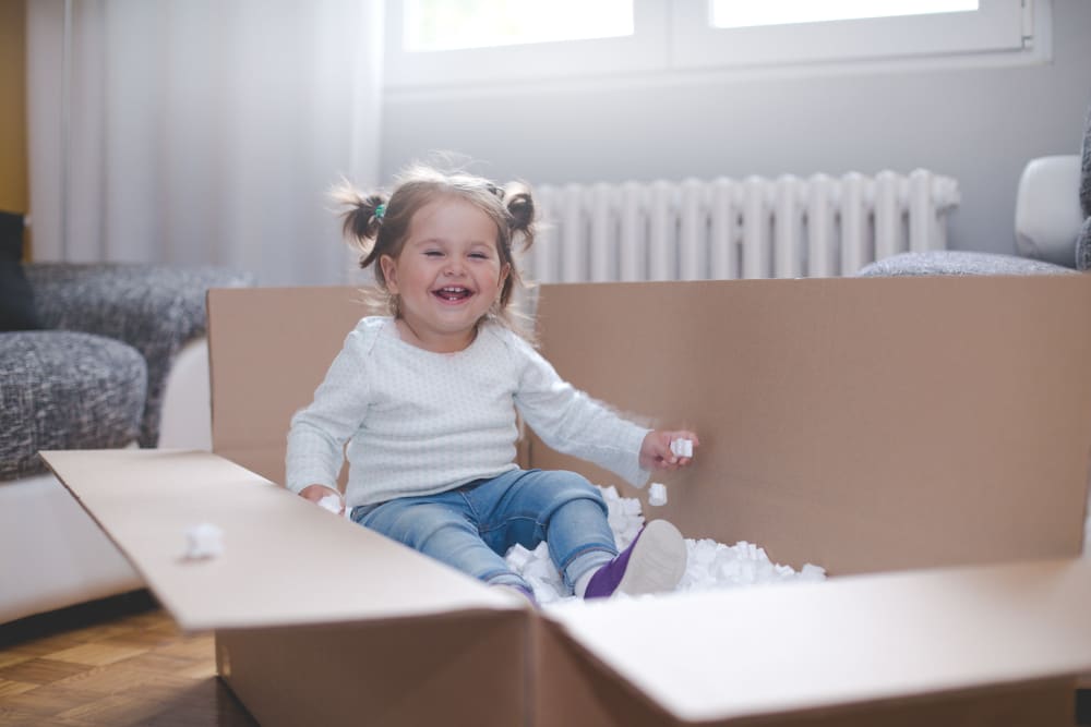 a little baby in a box at American Self Storage – East Pittsboro in Pittsboro, North Carolina