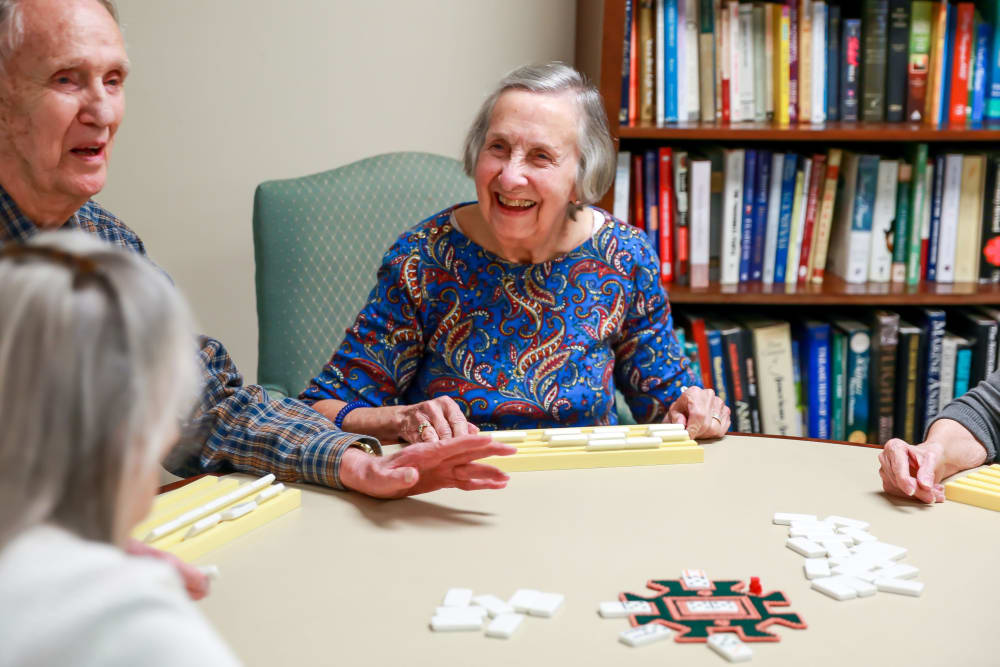 Residents playing a game at Harmony at West Ashley in Charleston, South Carolina