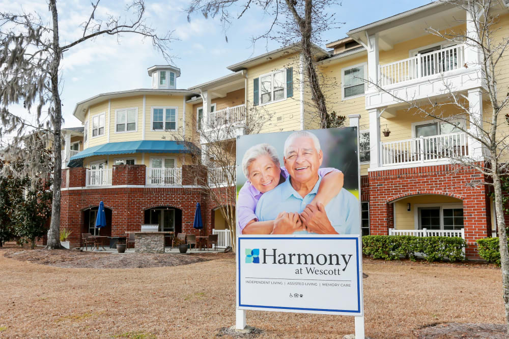Community sign at Harmony at Wescott in Summerville, South Carolina