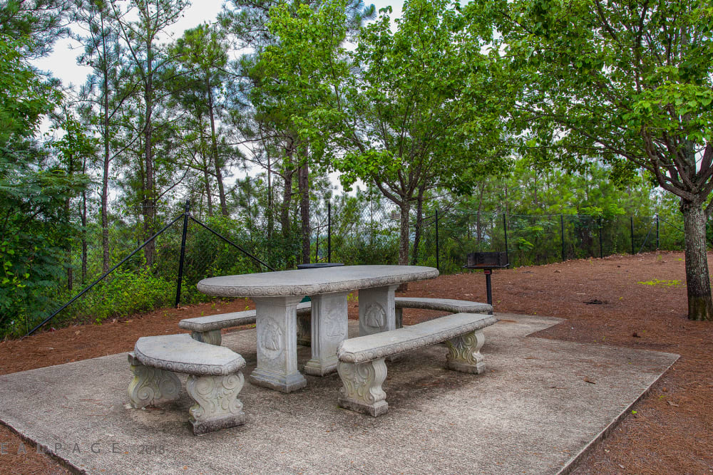 Picnic table at Post Ridge in Phenix City, Alabama
