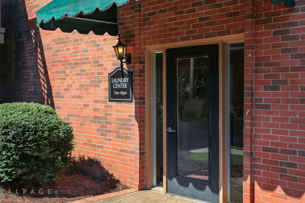Entrance to the laundry center at Gardenbrook Apartments in Columbus, Georgia