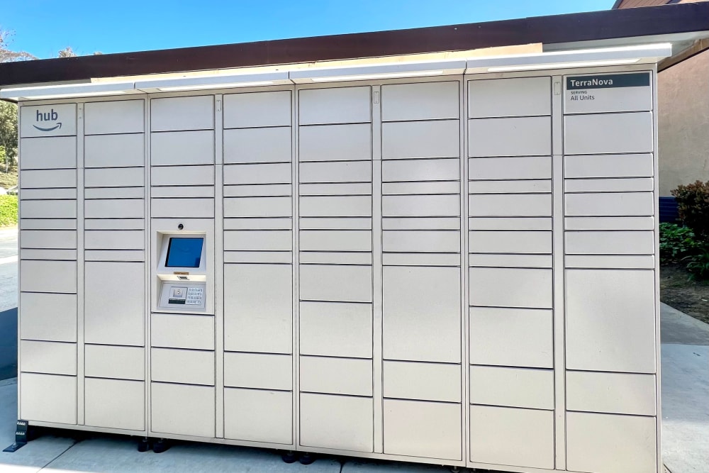 The convenient package lockers at Terra Nova Villas in Chula Vista, California