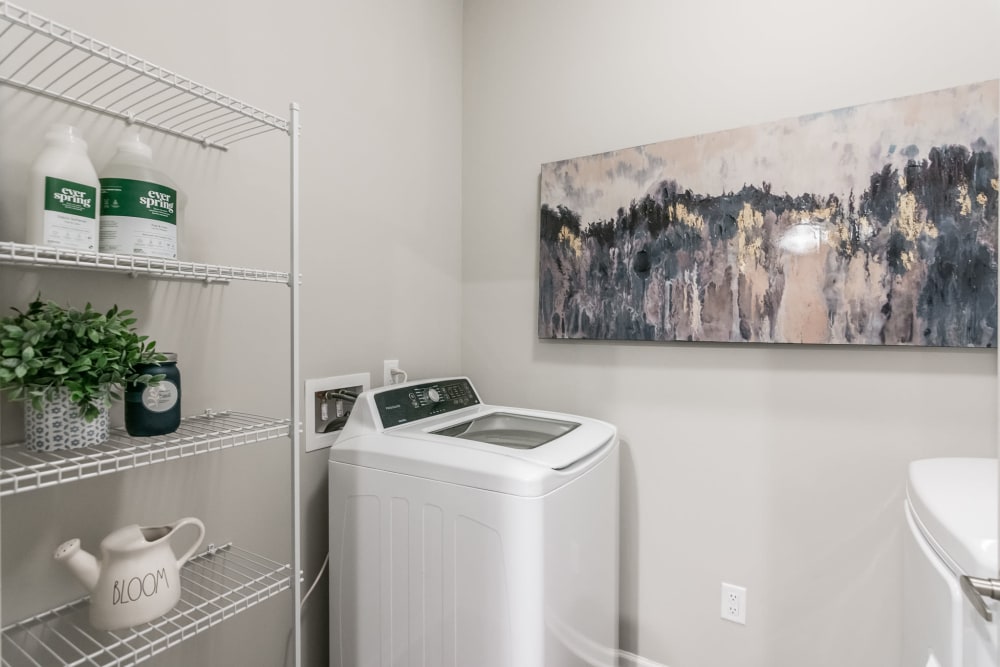 Washer and dryer in your home at Kirkwood Place in Clarksville, Tennessee