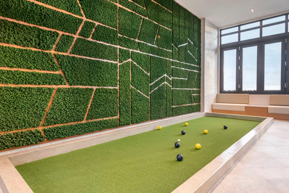 Bocce ball court to play on at Motif in Fort Lauderdale, Florida