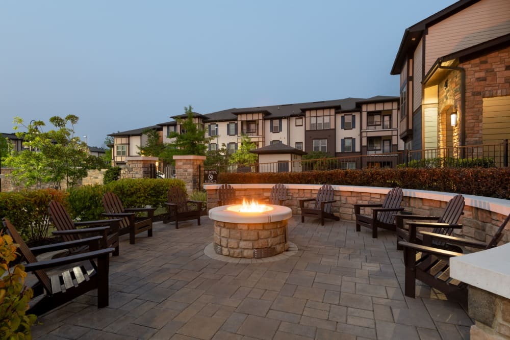 Outdoor fire pit at The Addison at South Tryon in Charlotte, NC