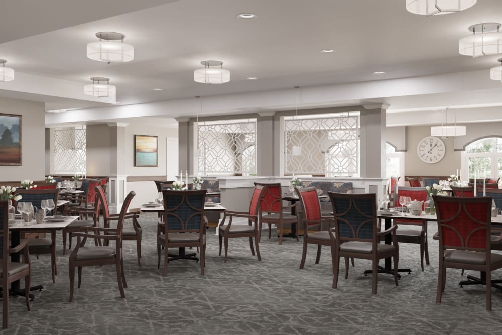 Dining hall at Willows Bend Senior Living in Fridley, Minnesota