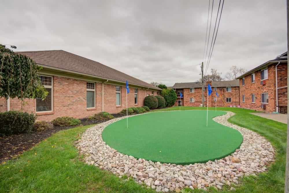 Putting green at Knollwood Manor Apartments in Fairport, New York