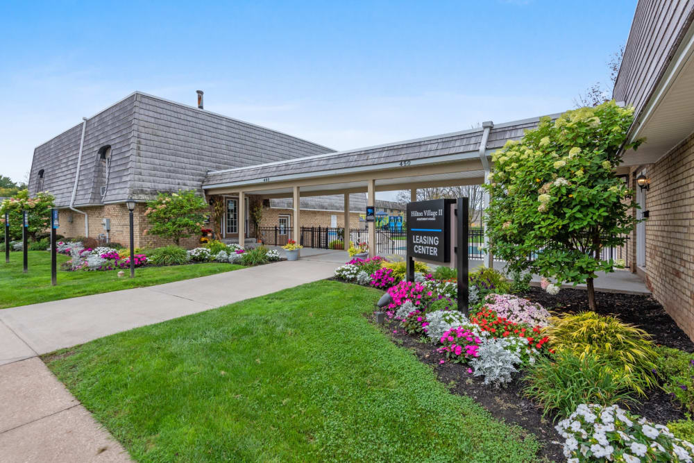 Exterior view of the leasing office at Hilton Village II Apartments in Hilton, New York