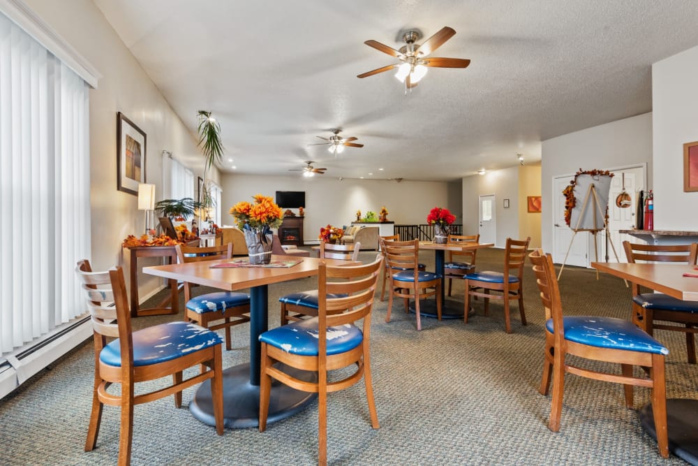 A bright area in the resident clubhouse at Hilton Village II Apartments in Hilton, New York