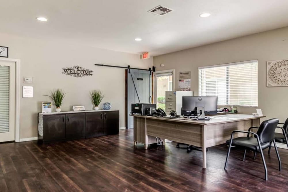 Leasing office at Sienna Heights Apartments in Lancaster, California