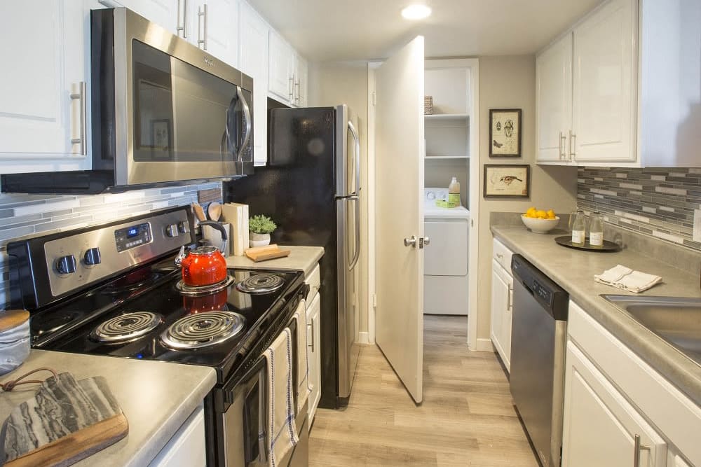 Apartment kitchen at Cassia Apartments in Santa Maria, California