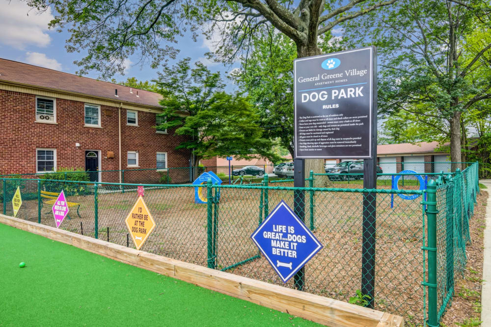 Dog park at General Greene Village Apartment Homes in Springfield, New Jersey