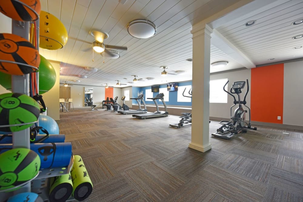 24-hour fitness center at Veridian Castleton in Indianapolis, Indiana