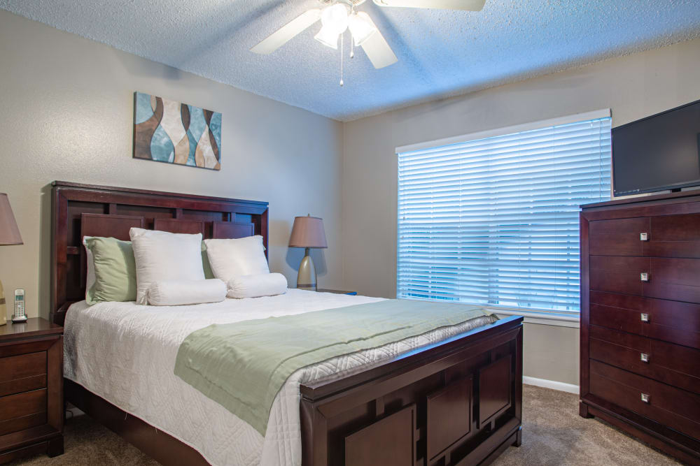 Bedroom at French Colony Apartments in Lafayette, Louisiana