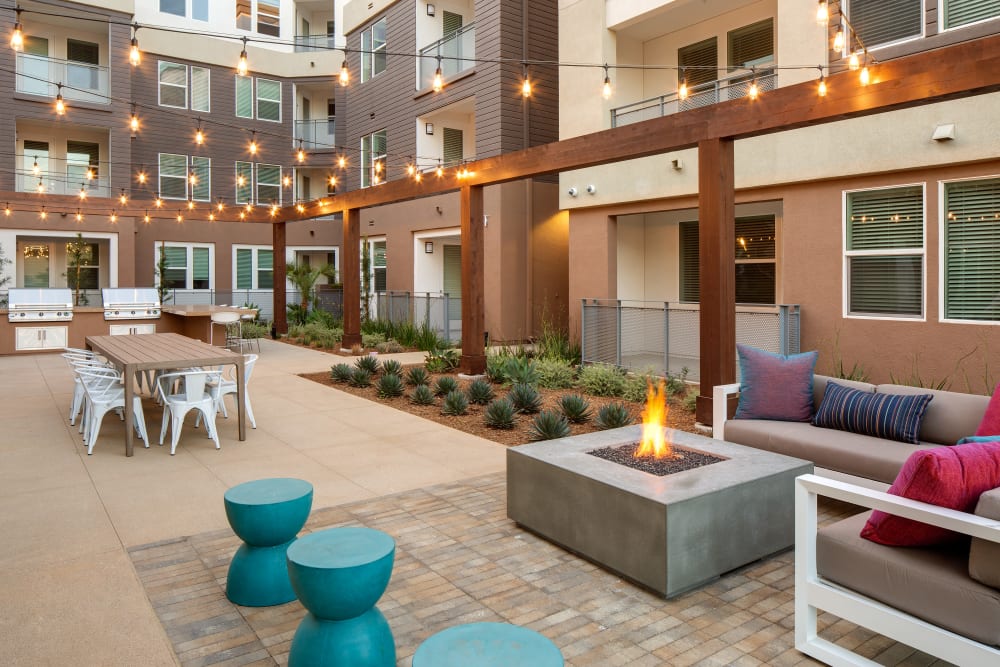 a firepit outside at Jefferson SoLA in South Gate, California