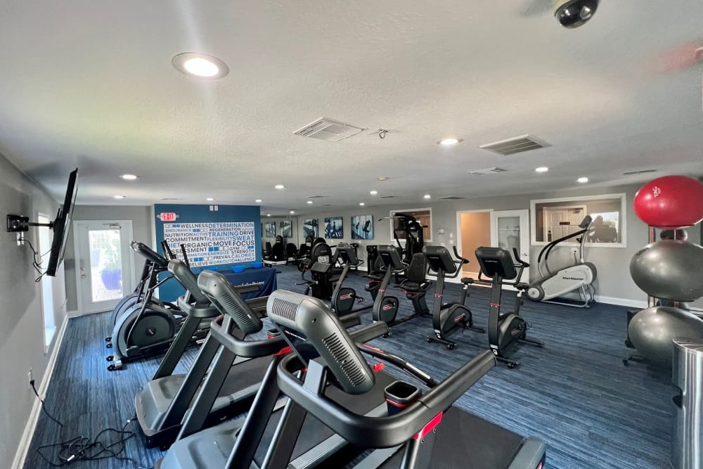 Fitness center at Reserve at Lake Pointe Apartments & Townhomes in St Petersburg, Florida